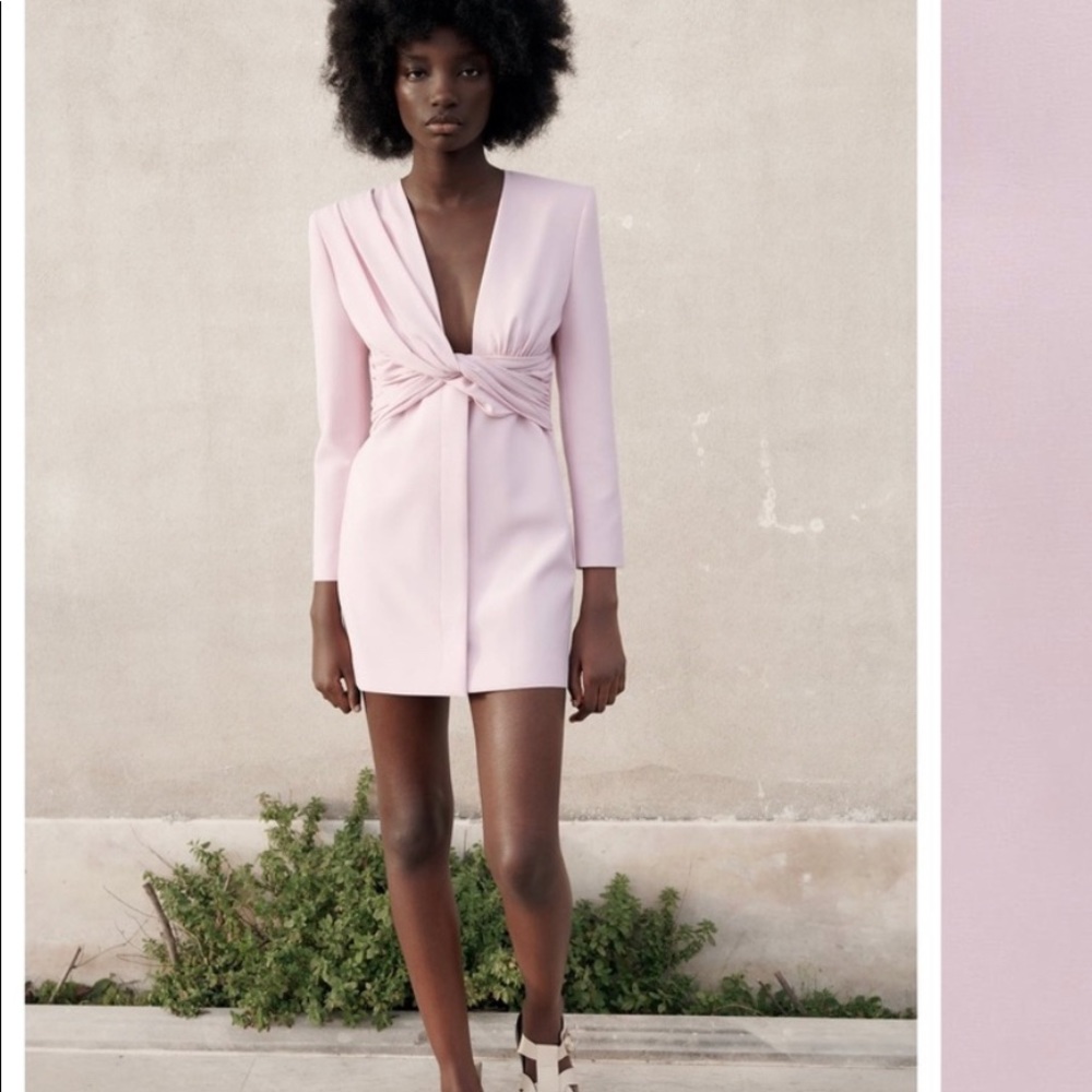 Zara Draped Blazer Jacket Dress